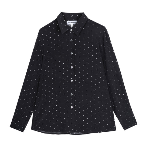 Bel Cashmere | Blusa Bianca de seda de lunares