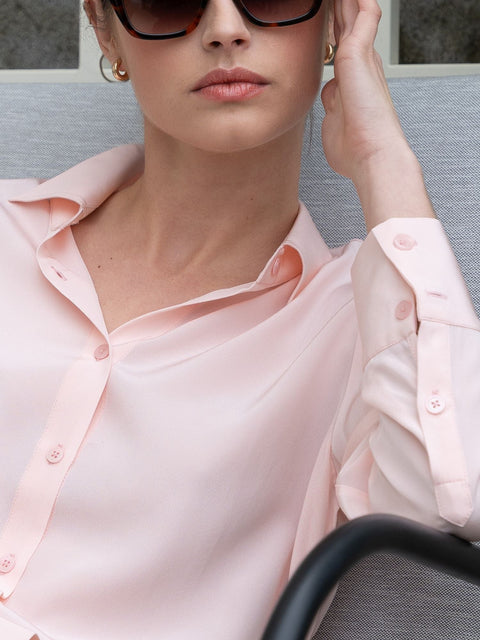 Bel Cashmere | Blusa Bianca de seda rosa