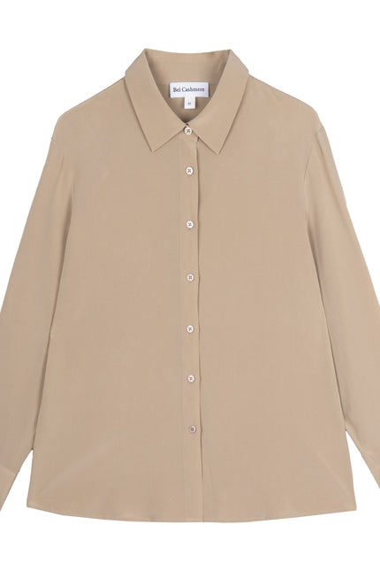 Bel Cashmere | Blusa Bianca de seda light taupe