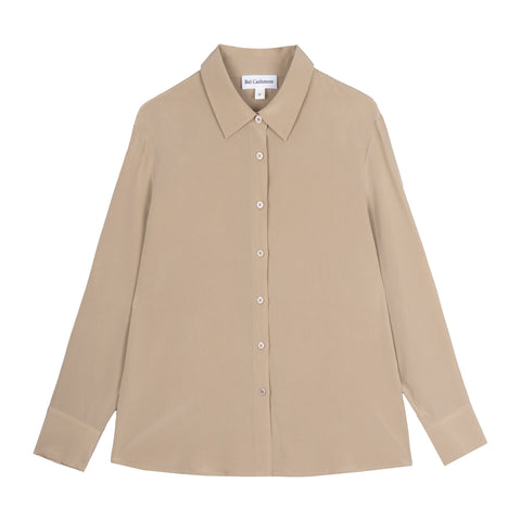 Bel Cashmere | Blusa Bianca de seda light taupe
