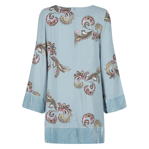 Violet Fish I Sasha Dress - Paisley Aegean Blue