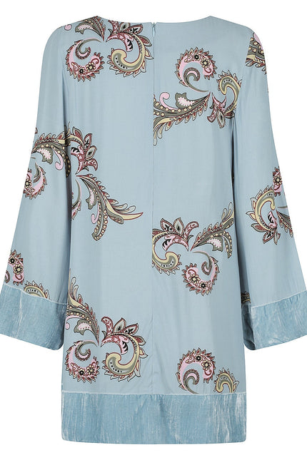 Violet Fish I Sasha Dress - Paisley Aegean Blue