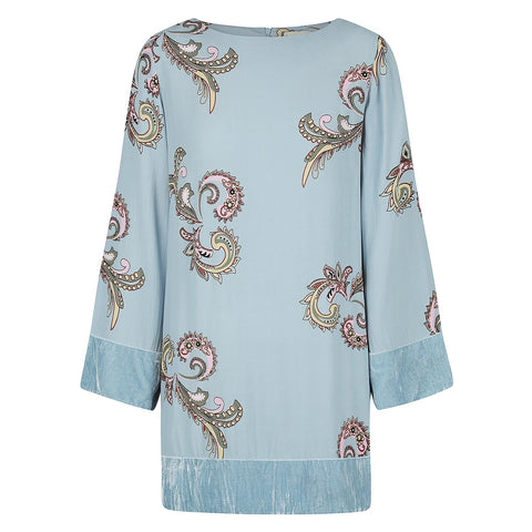 Violet Fish I Sasha Dress - Paisley Aegean Blue