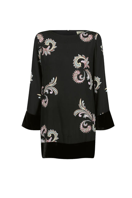 Violet Fish I Sasha Dress - Paisley Black