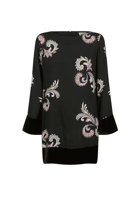 Violet Fish I Sasha Dress - Paisley Black