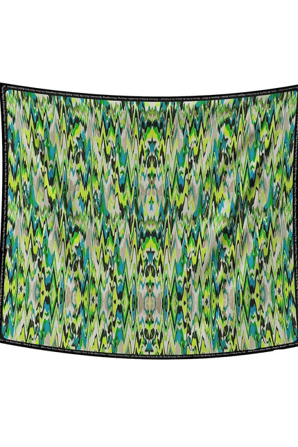 Scarf - Zigzag Lime Turquise
