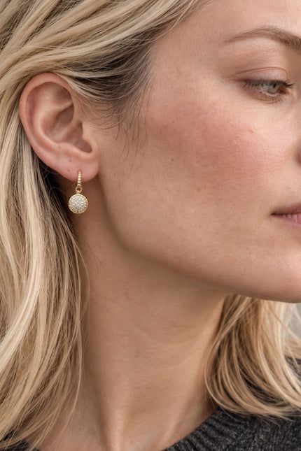 Giselle Vale | Scintilla Pavé Medallion Drop Earrings