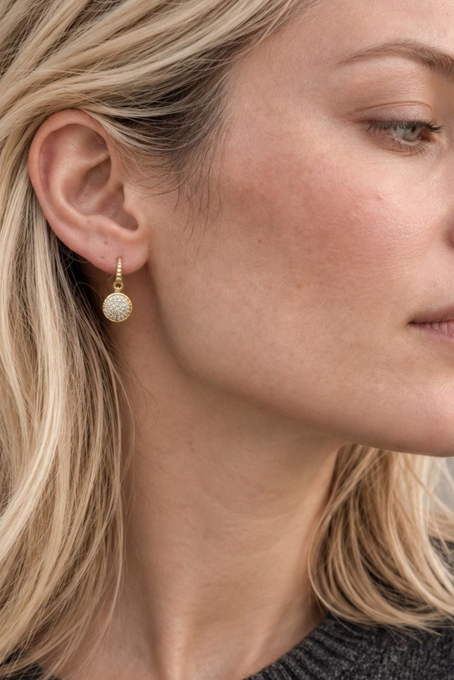 Giselle Vale | Scintilla Pavé Medallion Drop Earrings