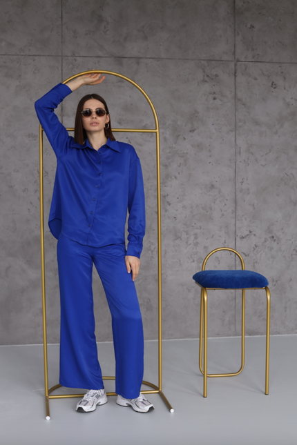 BÚDZIKO | NATURAL SILK ELECTRIC BLUE PANTS