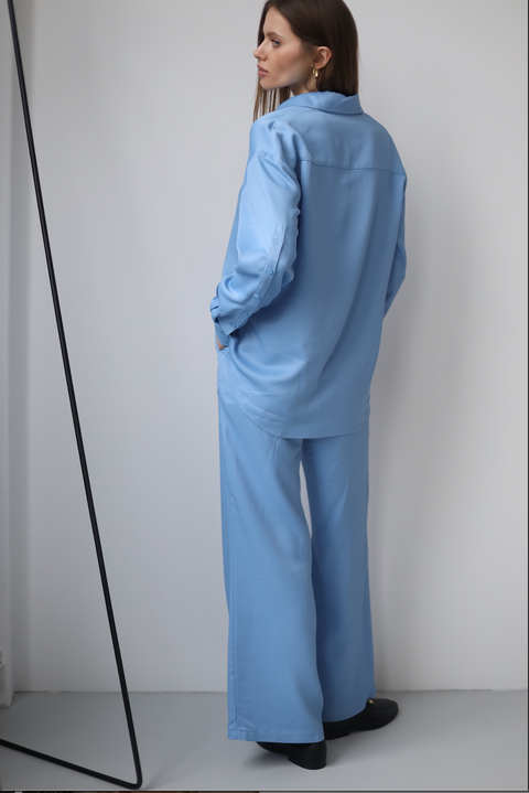 BÚDZIKO | NATURAL SILK SKY BLUE SHIRT