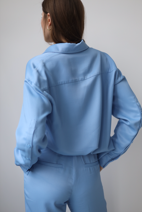 BÚDZIKO | NATURAL SILK BABY BLUE PANTS