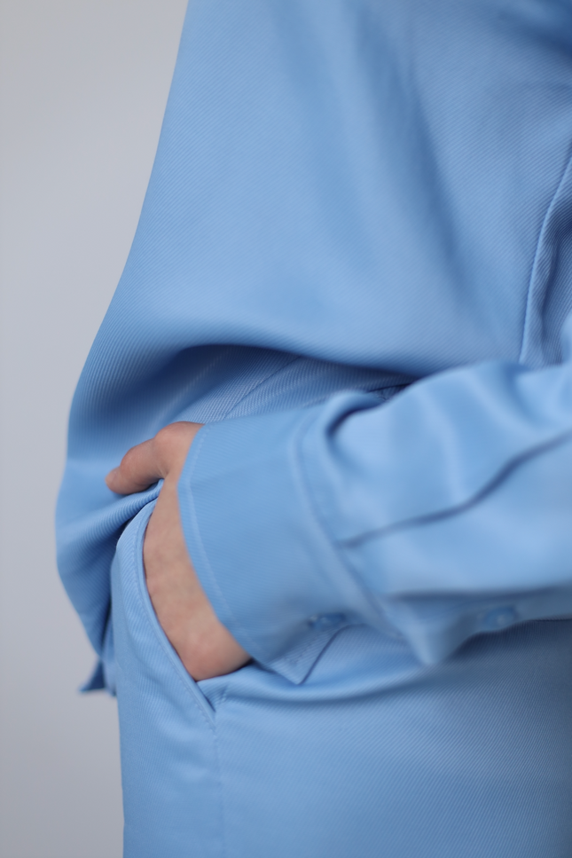 BÚDZIKO | NATURAL SILK SKY BLUE SHIRT