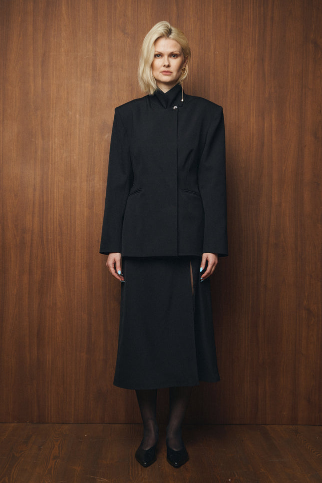 Selera | Corset-Detail Fitted Wool Blazer