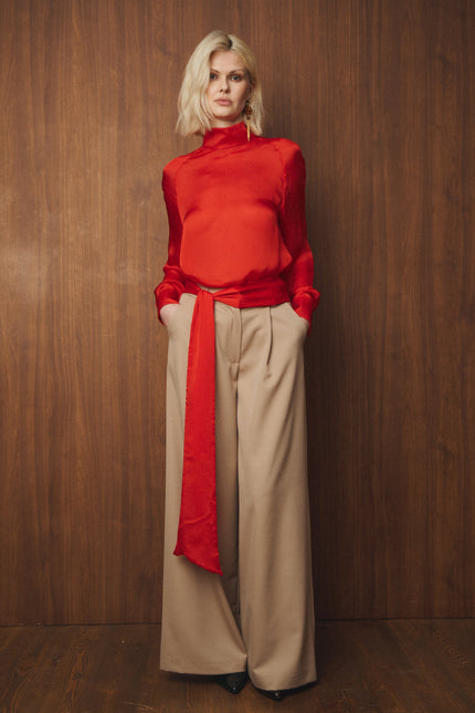 Selera | Wide Pleated Wool Trousers