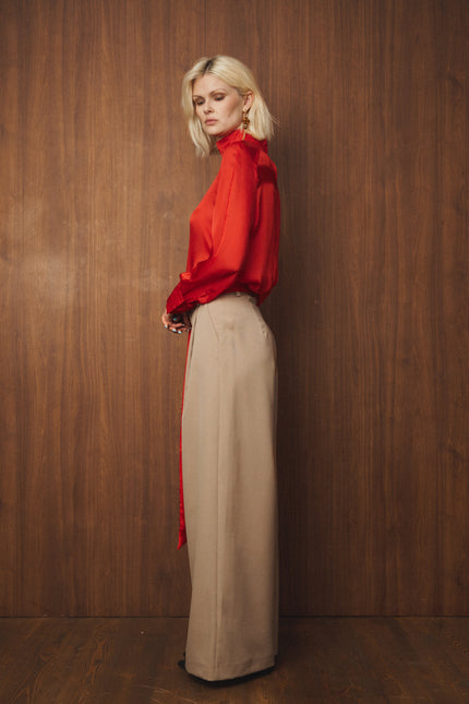 Selera | Wide Pleated Wool Trousers