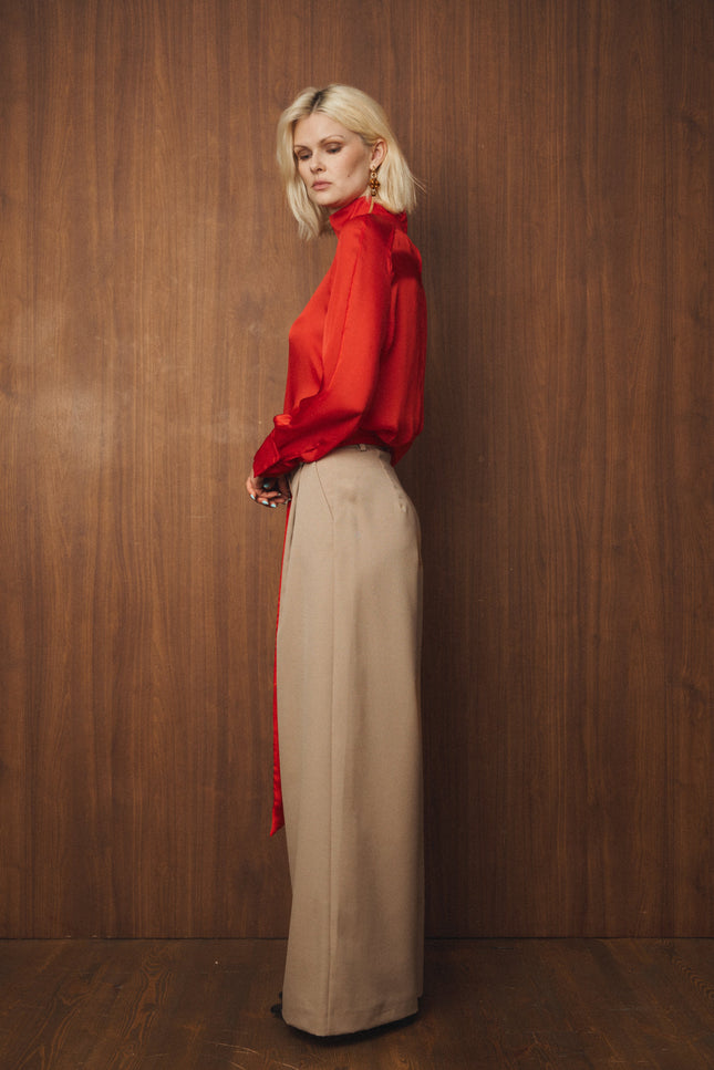 Selera | Wide Pleated Wool Trousers