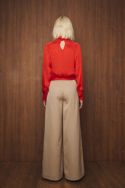 Selera | Wide Pleated Wool Trousers