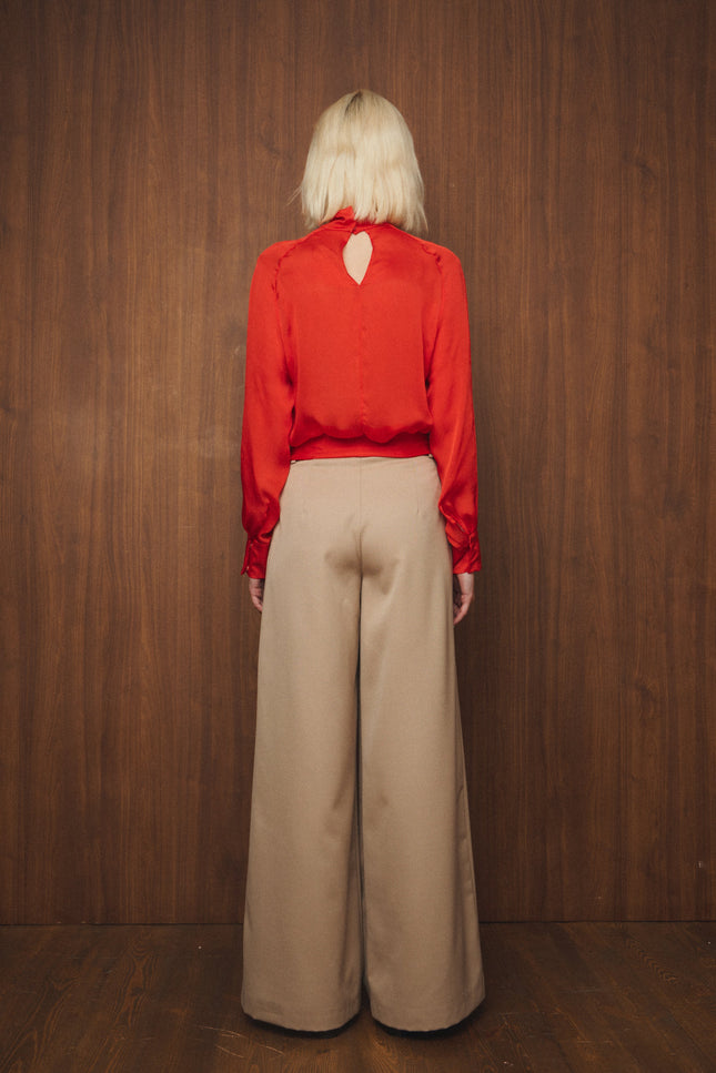 Selera | Wide Pleated Wool Trousers