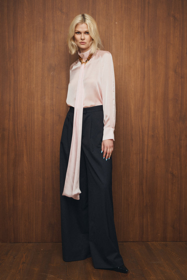 Selera | Wide Pleated Wool Trousers