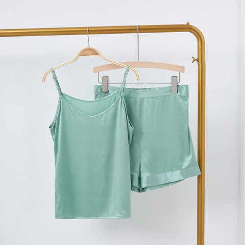 Soft Strokes Silk | Jade Soar High-Waisted Pyjamas Shorts