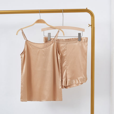 Soft Strokes Silk | Champagne Soar Pyjamas Camisole with Adjustable Straps