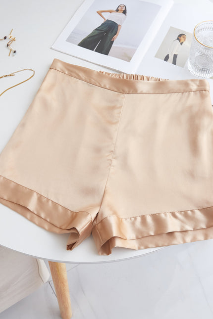 Soft Strokes Silk | Champagne Soar Camisole and Shorts Pyjamas Set