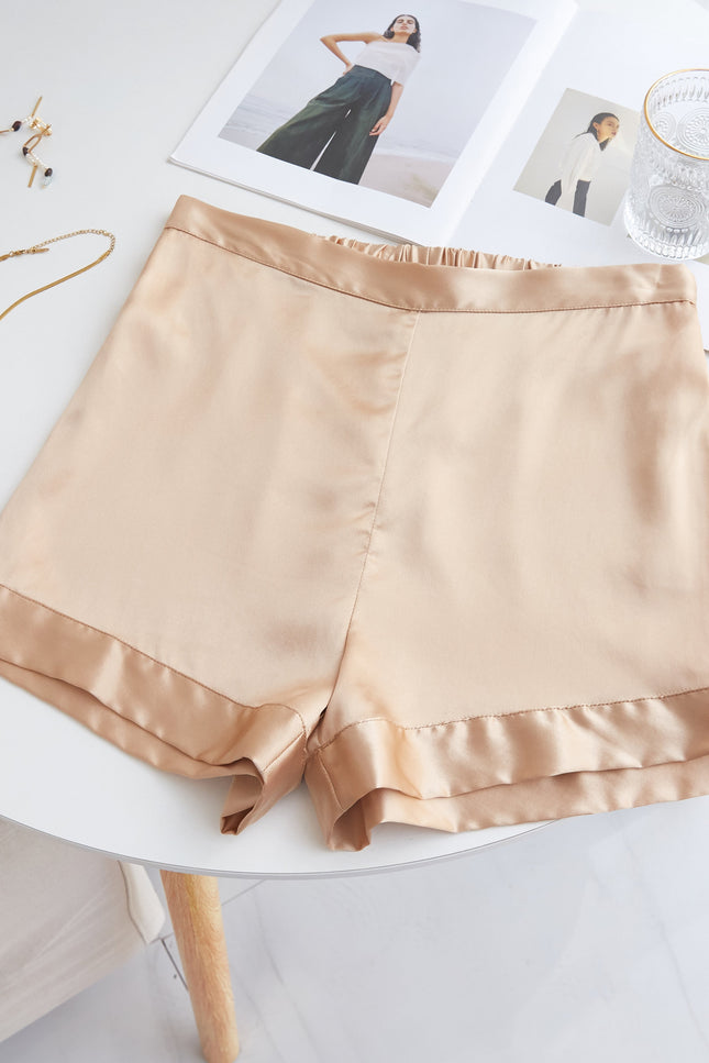 Soft Strokes Silk | Champagne Soar Camisole and Shorts Pyjamas Set