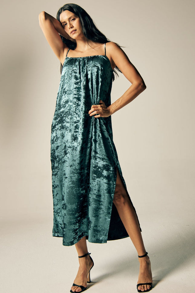 Shadow of Sequin Shimmer Blue Maxi Dress
