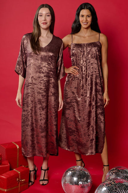 Shadow of Sequin Shimmer French Beige Maxi Dress