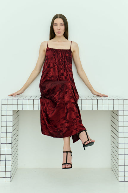 Shadow of Sequin Shimmer Red Maxi Dress