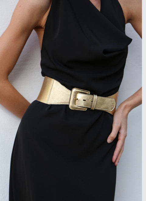 JUAN-JO I Złoty elastyczny pasek damski