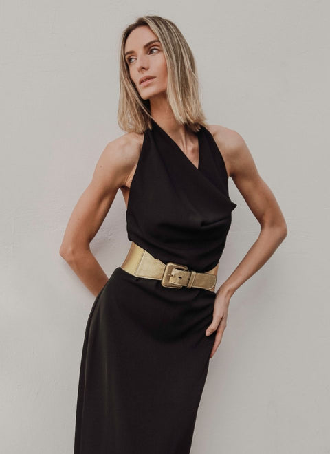 JUAN-JO I Złoty elastyczny pasek damski