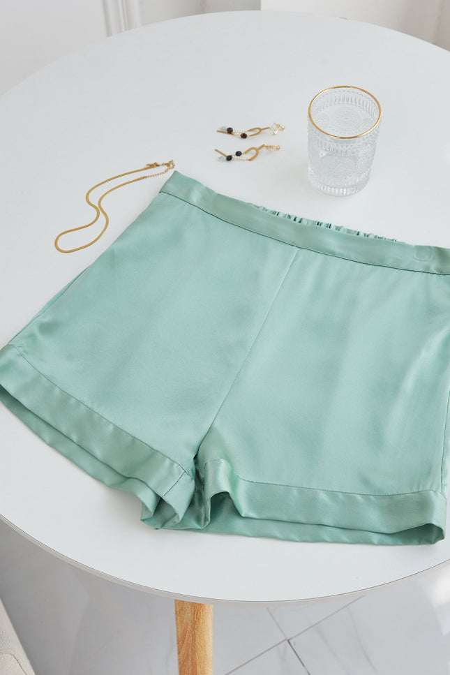 Soft Strokes Silk | Jade Soar High-Waisted Pyjamas Shorts