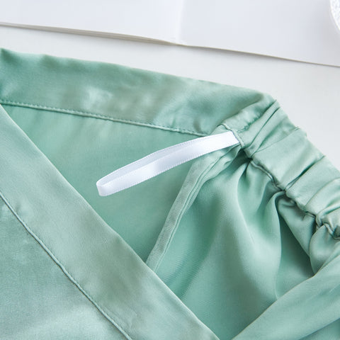Soft Strokes Silk | Jade Soar High-Waisted Pyjamas Shorts