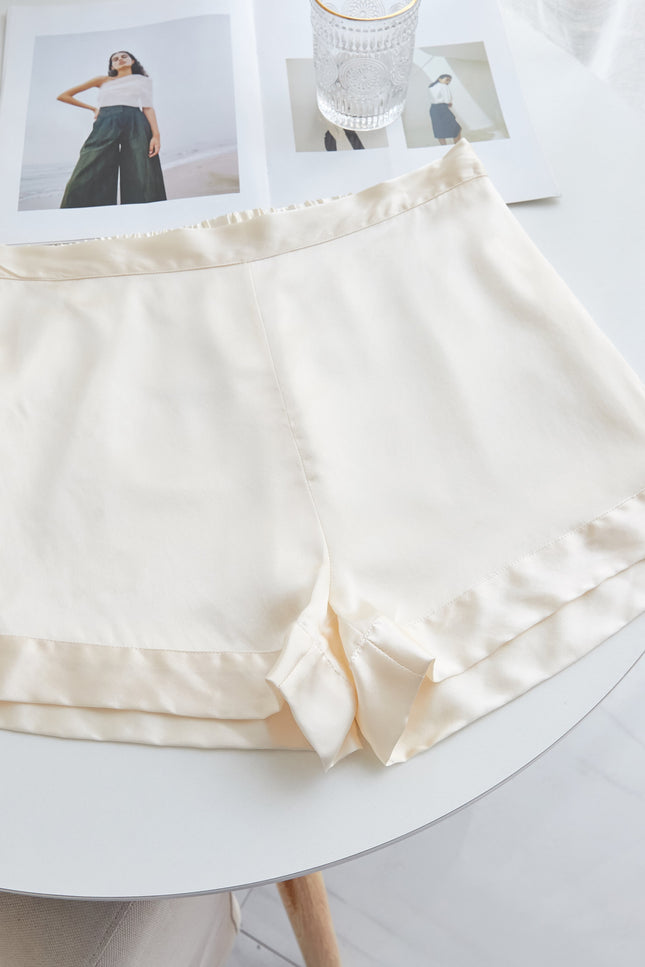 Soft Strokes Silk | Cream Soar Camisole and Shorts Pyjamas Set