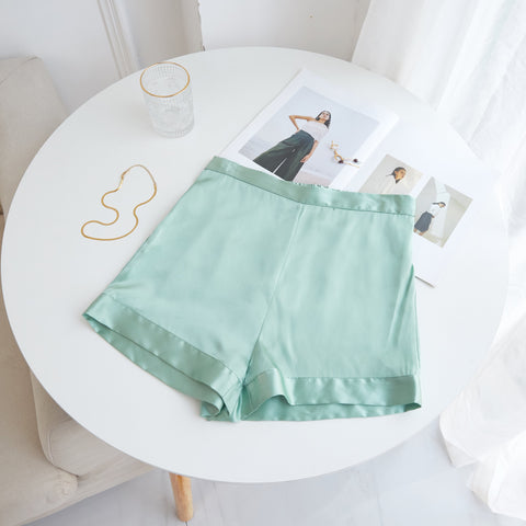 Soft Strokes Silk | Jade Soar High-Waisted Pyjamas Shorts
