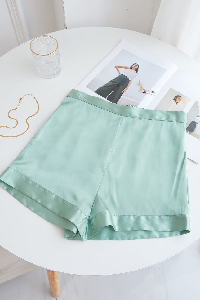 Soft Strokes Silk | Jade Soar Camisole and Shorts Pyjamas Set