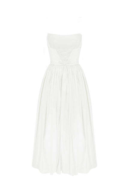 Nazli Ceren | Sibby Strapless Midi Dress in White