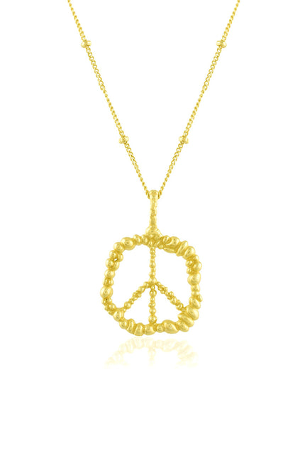 White background Shot of Gold plated Harmony Granulated Necklace in 925 Sterling Silver by Arvino