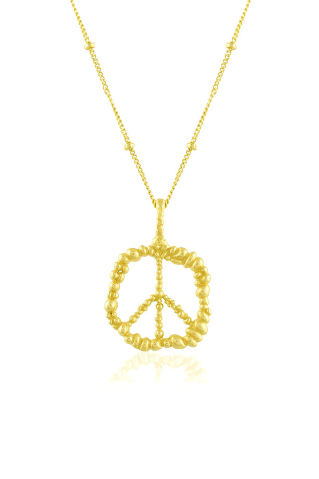 White background Shot of Gold plated Harmony Granulated Necklace in 925 Sterling Silver by Arvino