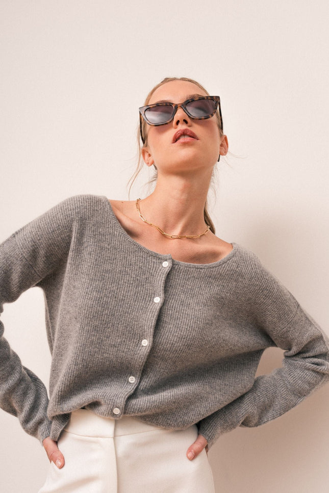 Bel Cashmere | Cárdigan Camille gris