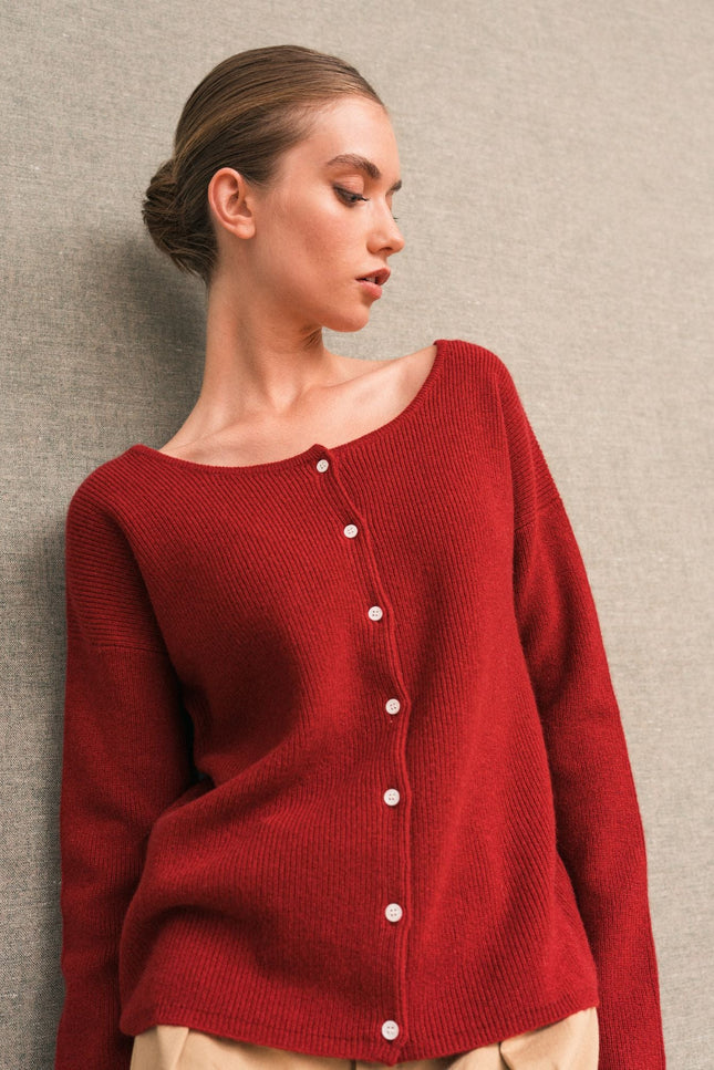 Bel Cashmere | Cárdigan Camille burdeos