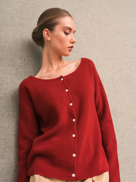 Bel Cashmere | Cárdigan Camille burdeos