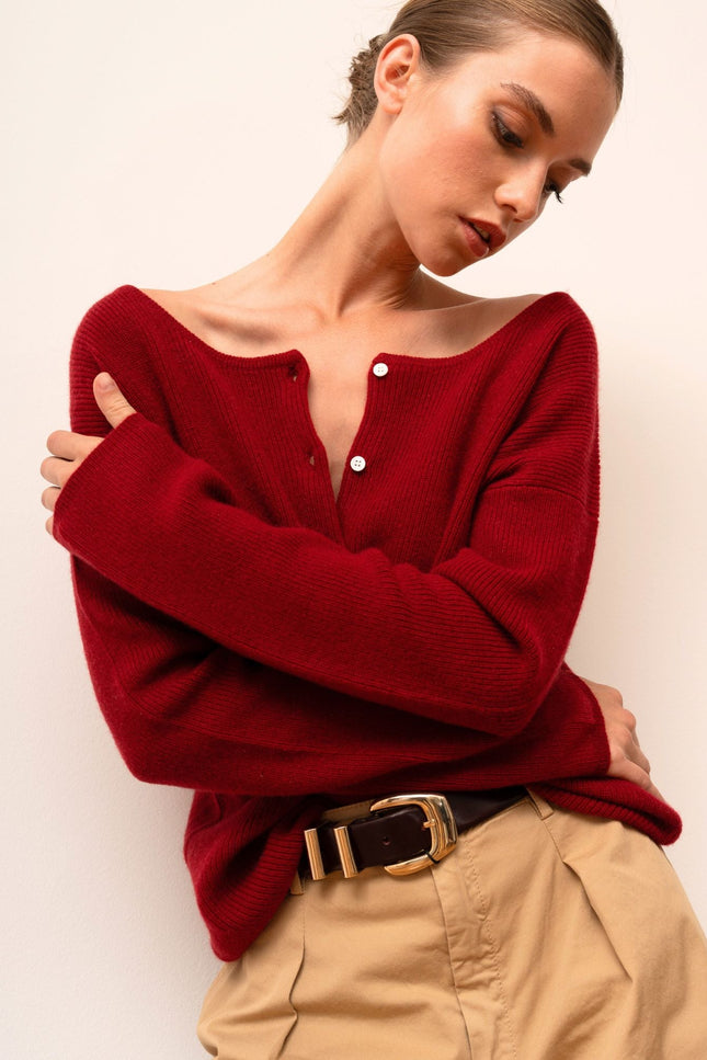 Bel Cashmere | Cárdigan Camille burdeos