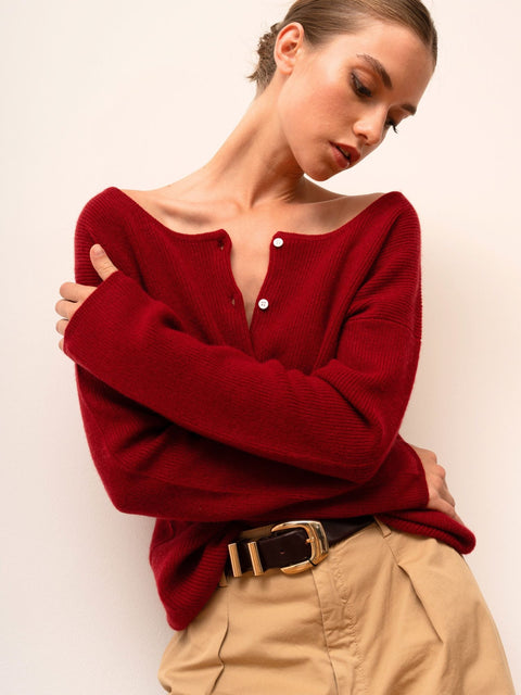 Bel Cashmere | Cárdigan Camille burdeos