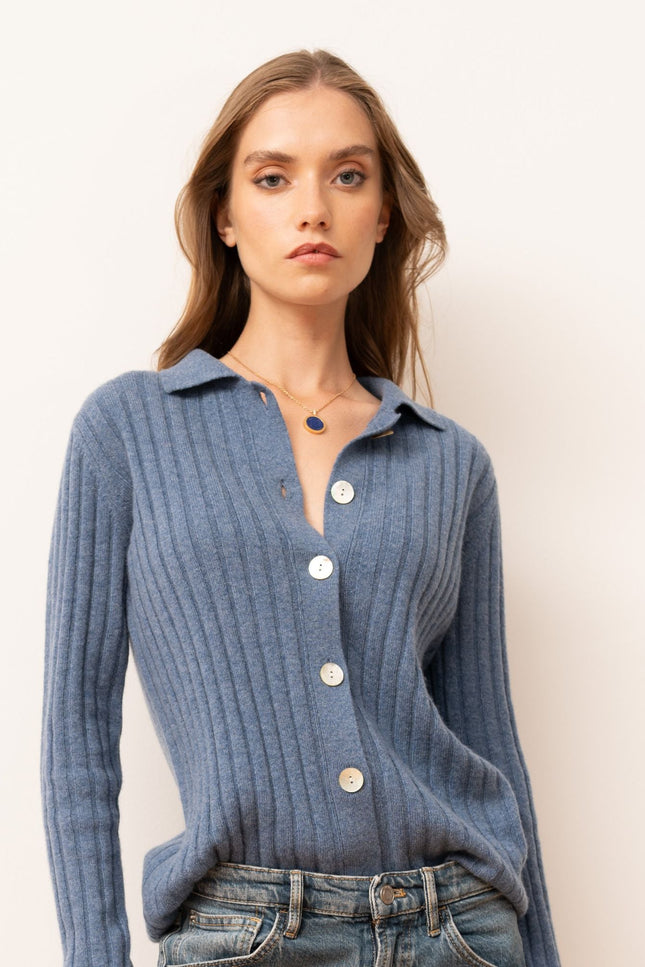 Bel Cashmere | Cardigan Charlotte azul