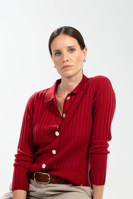 Bel Cashmere | Kardigan Charlotte bordowy