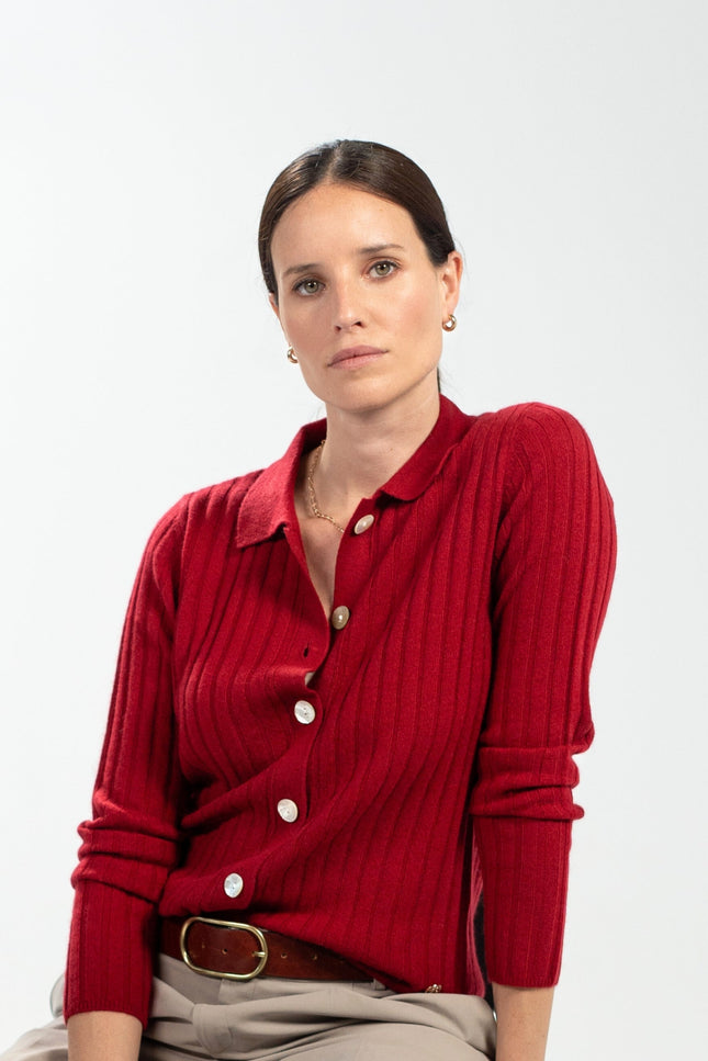 Bel Cashmere | Cardigan Charlotte burdeos