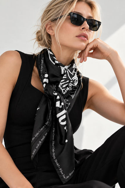 Scarf - Black with Swarovski Details