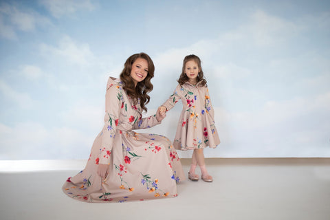 Beige mommy and me set